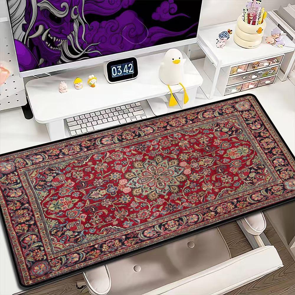 Retro Gaming Rug - Vintage Persian Rug Pattern Large Mouse