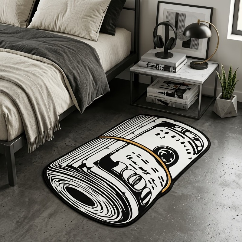 Retro Gaming Rug - American Retro Rolled‑Up Money Rug Unique