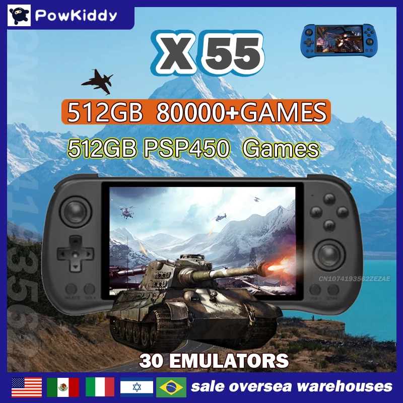 Retro Gaming Gameboy - 80000Games 512G POWKIDDY X55 5.5INCH IPS