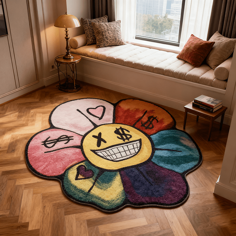Retro Gaming Rug - VIKAMA Color Dopamine Creative Bedroom Carpet