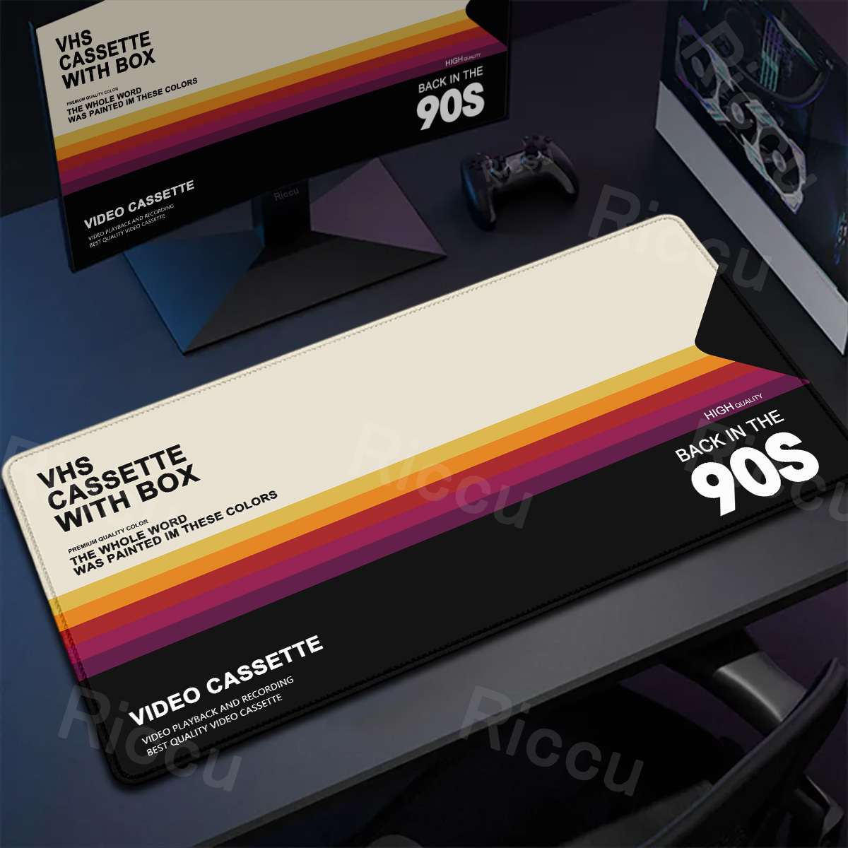 Retro Gaming Rug - Retro VHS Style Mouse Pad Xxl