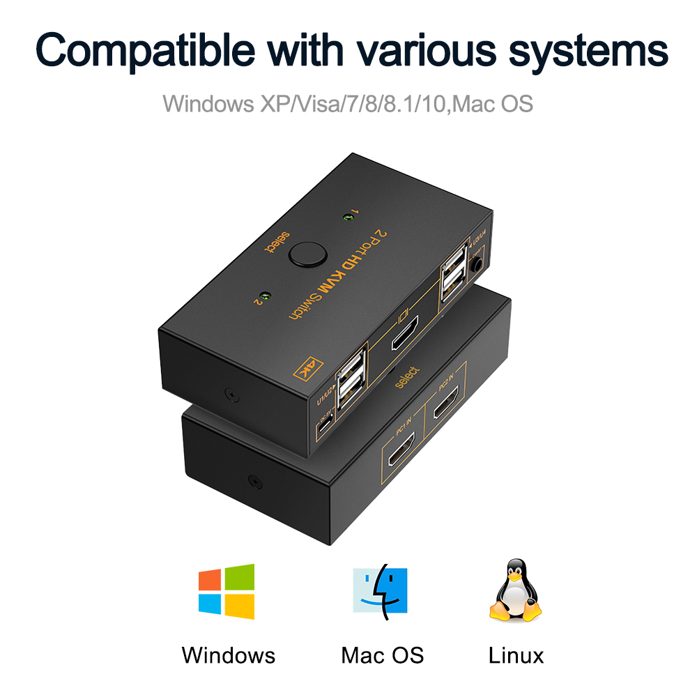 KVM switch USB 2.0 HDMI-compat - đánh giá và giá Controller Adapter Usb
