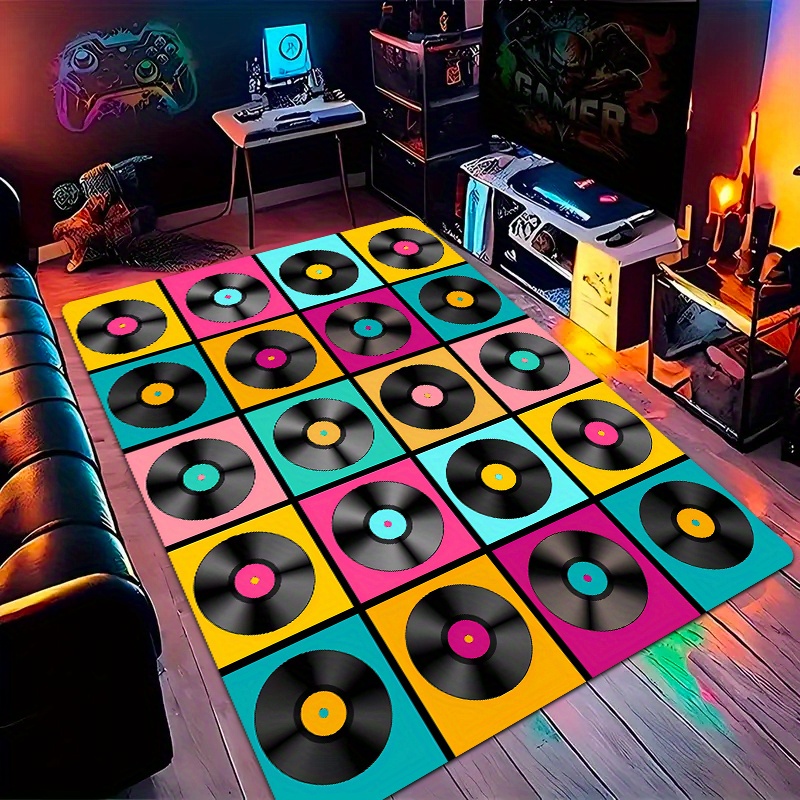 Retro Vinyl Record Area Rug Po - đánh giá và giá Retro Gaming Lounge