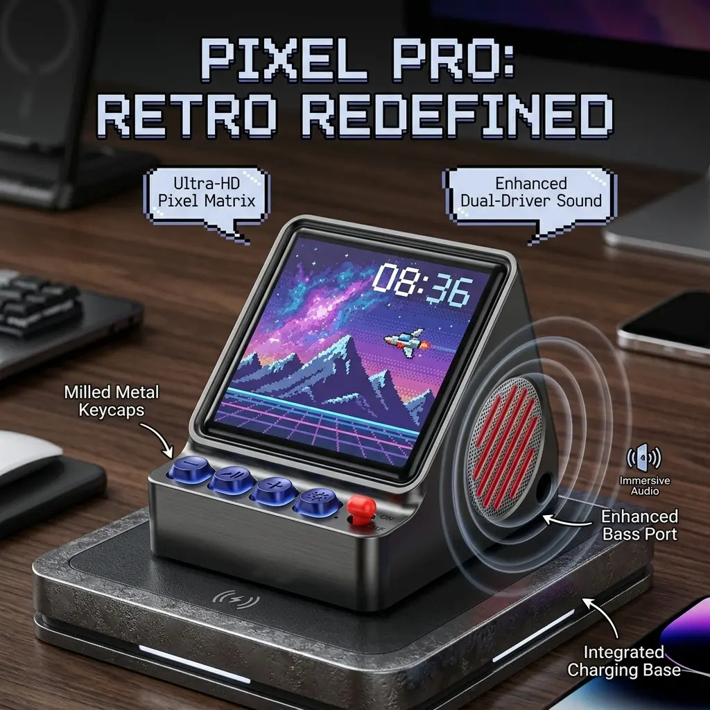 Retro Pixel Art Programmable L - đánh giá và giá Retro Gaming Desk Setup