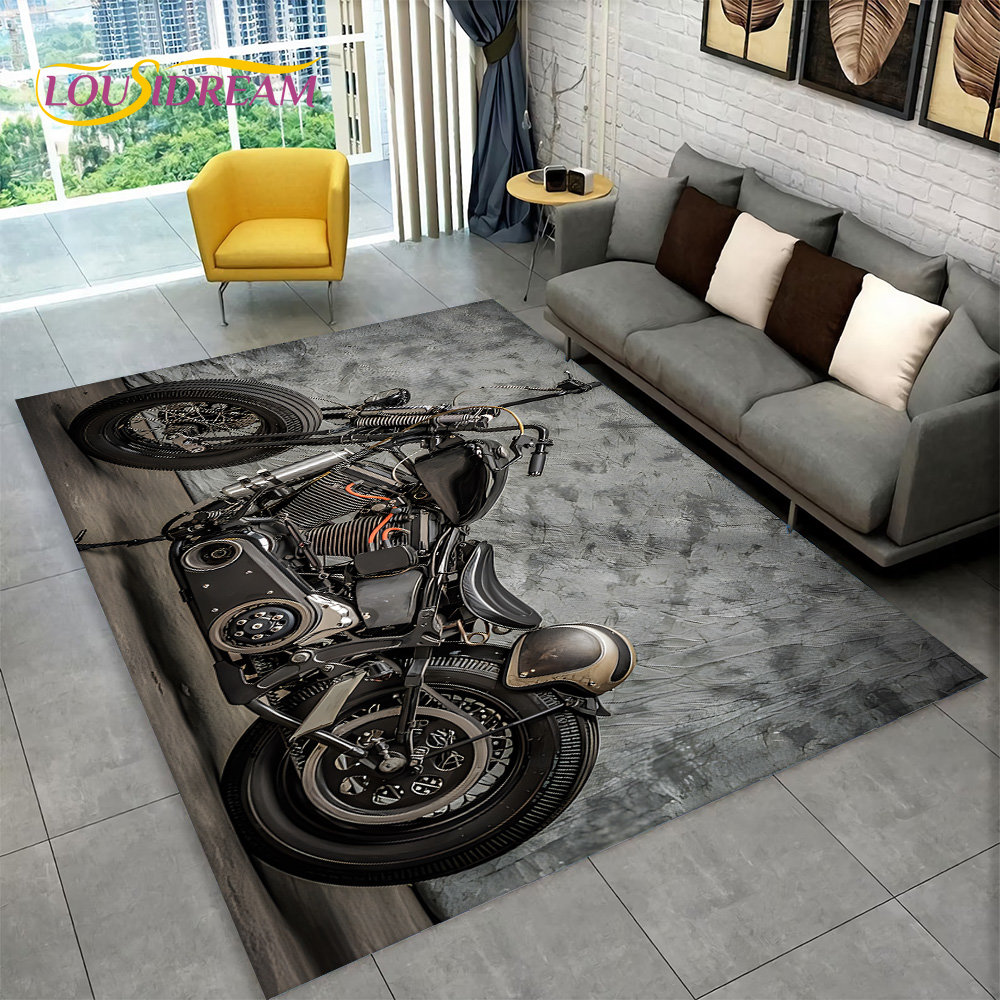 3D Retro Vintage Motorcycle Ar - đánh giá và giá Retro Gaming Rug