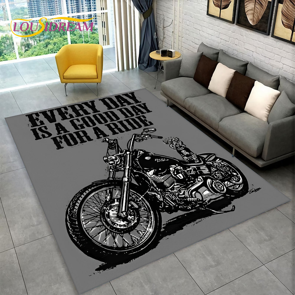 3D Retro Vintage Motorcycle Ar - đánh giá và giá Retro Gaming Rug