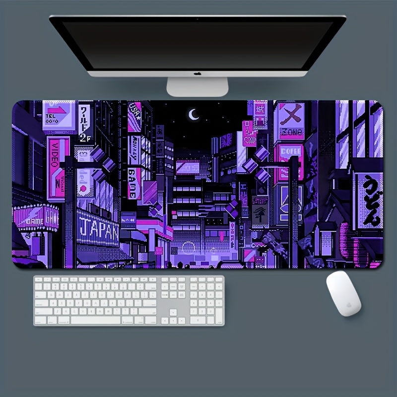 XXL Tokyo Street Desk Mat,Vibr - đánh giá và giá Retro Gaming Desk Setup